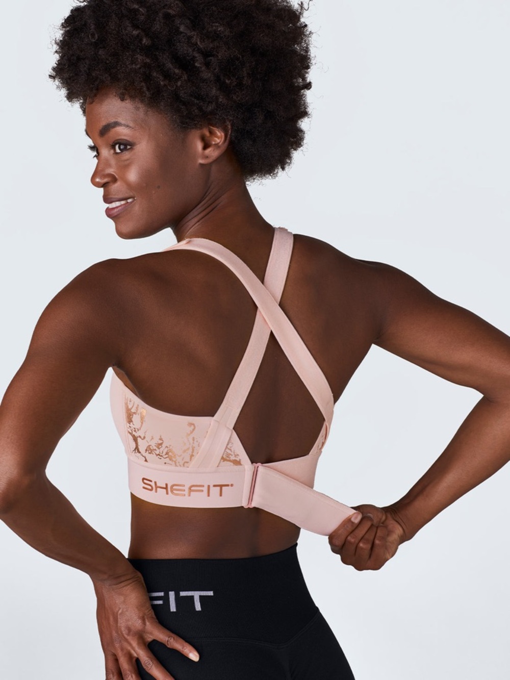SHEFIT Black Front-Zip Flex Sports Bra Medium Impact Size 1 Luxe - Picture 15 of 16